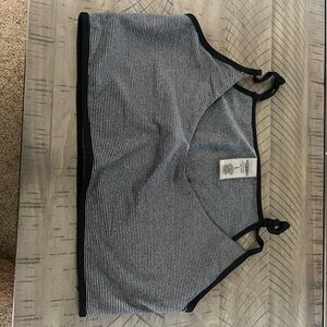 Kittenish Striped Black & White Bralette Crop Top